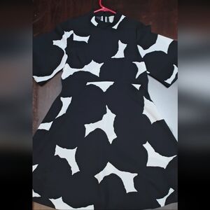 Kate Spade Black and White Blotch Zippered Dress